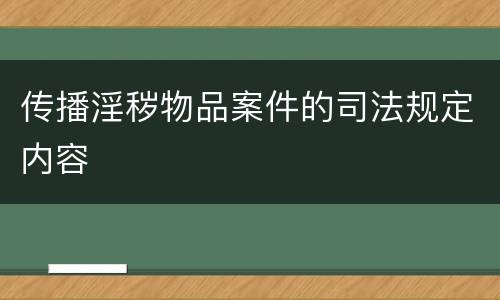 传播淫秽物品案件的司法规定内容