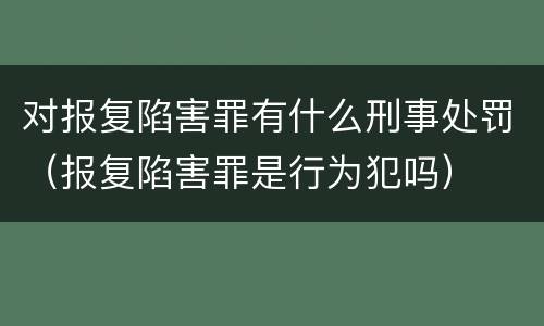 对报复陷害罪有什么刑事处罚（报复陷害罪是行为犯吗）