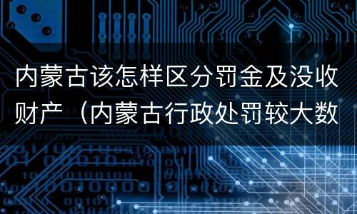 内蒙古该怎样区分罚金及没收财产（内蒙古行政处罚较大数额罚款标准）