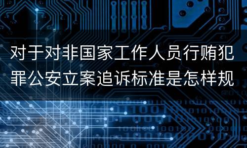 对于对非国家工作人员行贿犯罪公安立案追诉标准是怎样规定