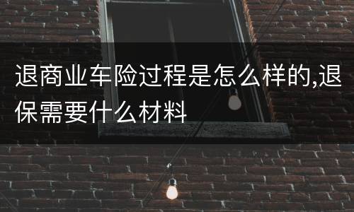 退商业车险过程是怎么样的,退保需要什么材料