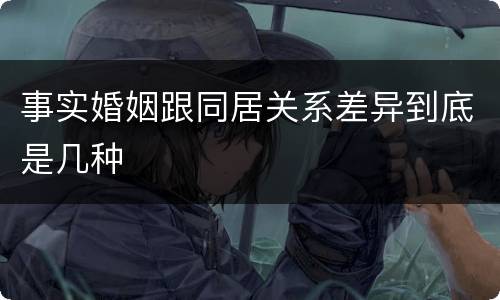 事实婚姻跟同居关系差异到底是几种