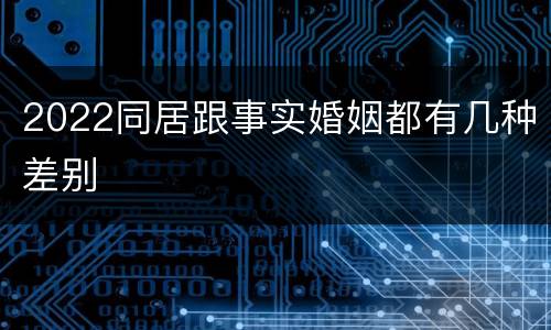 2022同居跟事实婚姻都有几种差别