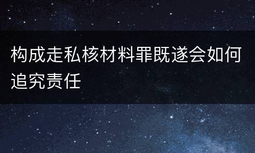 构成走私核材料罪既遂会如何追究责任