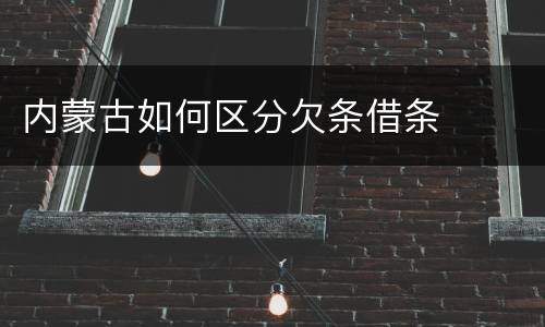 内蒙古如何区分欠条借条
