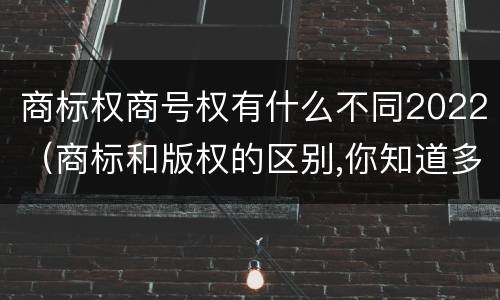 商标权商号权有什么不同2022（商标和版权的区别,你知道多少?）