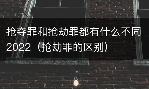 抢夺罪和抢劫罪都有什么不同2022（抢劫罪的区别）