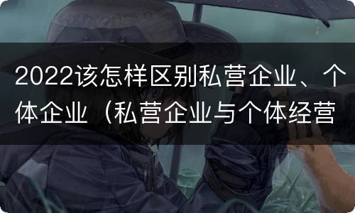 2022该怎样区别私营企业、个体企业（私营企业与个体经营企业的区别）