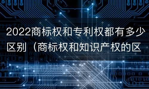 2022商标权和专利权都有多少区别（商标权和知识产权的区别）