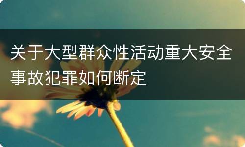 关于大型群众性活动重大安全事故犯罪如何断定
