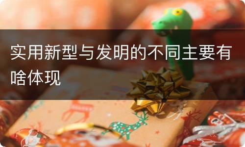 实用新型与发明的不同主要有啥体现