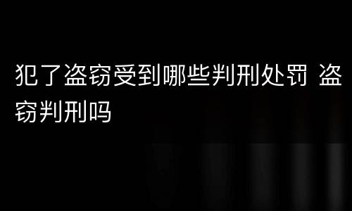 犯了盗窃受到哪些判刑处罚 盗窃判刑吗