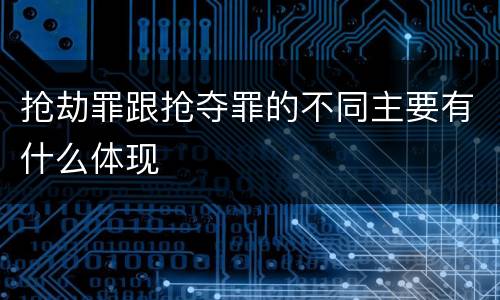 抢劫罪跟抢夺罪的不同主要有什么体现