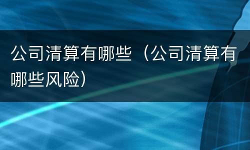 公司清算有哪些（公司清算有哪些风险）