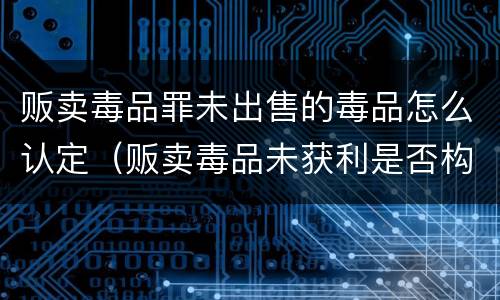 贩卖毒品罪未出售的毒品怎么认定（贩卖毒品未获利是否构成贩卖）