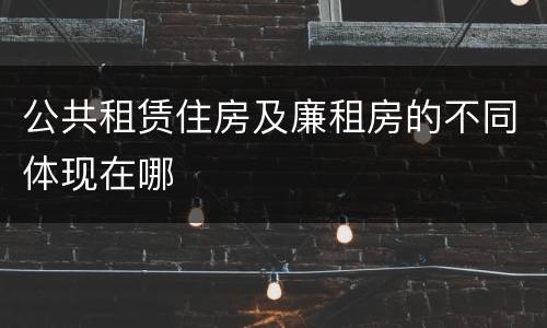 公共租赁住房及廉租房的不同体现在哪