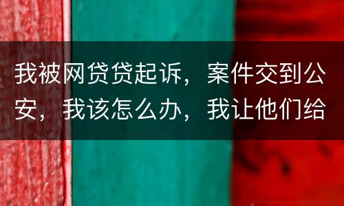 我被网贷贷起诉，案件交到公安，我该怎么办，我让他们给我的亲人道歉