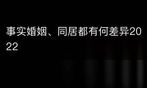 事实婚姻、同居都有何差异2022