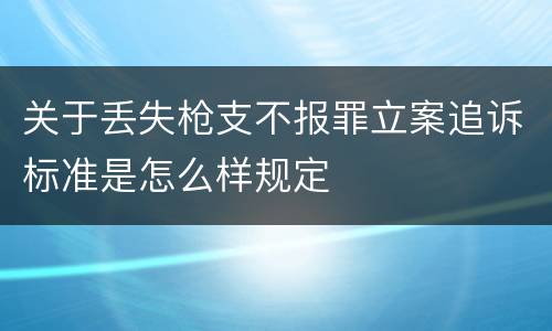 关于丢失枪支不报罪立案追诉标准是怎么样规定