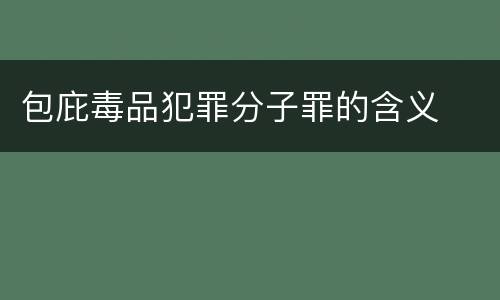包庇毒品犯罪分子罪的含义