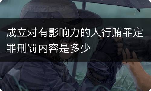 成立对有影响力的人行贿罪定罪刑罚内容是多少