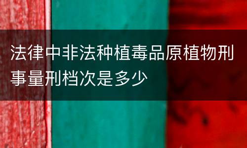法律中非法种植毒品原植物刑事量刑档次是多少