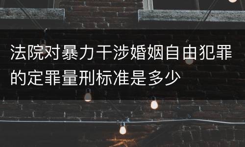 法院对暴力干涉婚姻自由犯罪的定罪量刑标准是多少