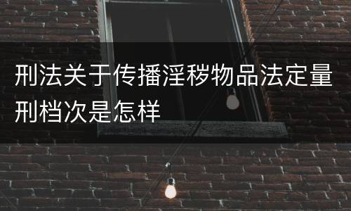 刑法关于传播淫秽物品法定量刑档次是怎样