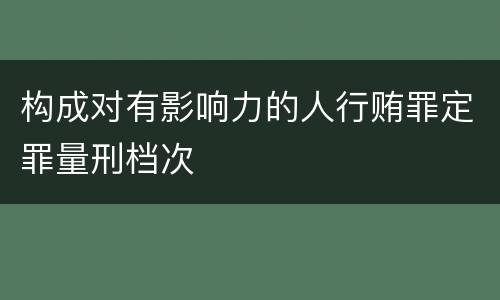 构成对有影响力的人行贿罪定罪量刑档次