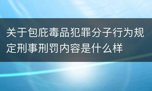 关于包庇毒品犯罪分子行为规定刑事刑罚内容是什么样