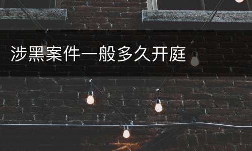 涉黑案件一般多久开庭