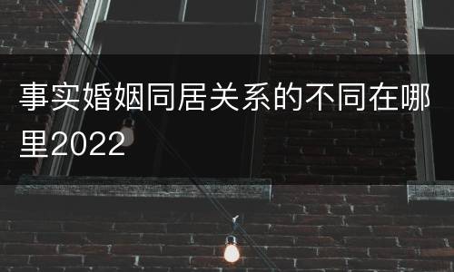 事实婚姻同居关系的不同在哪里2022