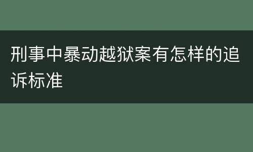 刑事中暴动越狱案有怎样的追诉标准