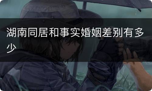 湖南同居和事实婚姻差别有多少