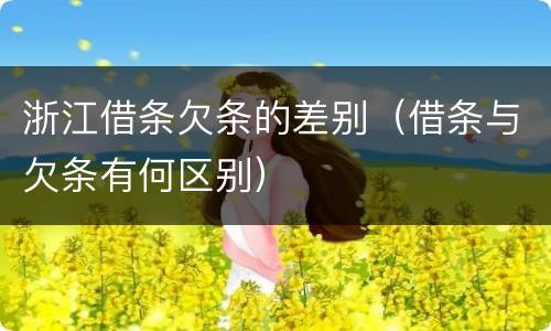 浙江借条欠条的差别（借条与欠条有何区别）