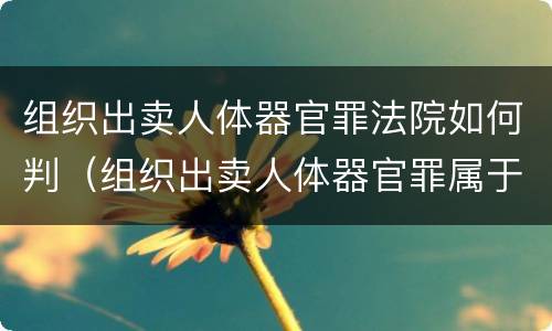 组织出卖人体器官罪法院如何判（组织出卖人体器官罪属于哪一类犯罪）
