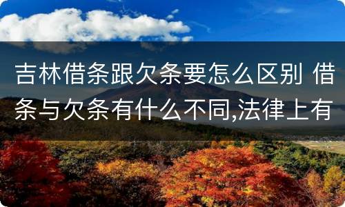 吉林借条跟欠条要怎么区别 借条与欠条有什么不同,法律上有什么见解