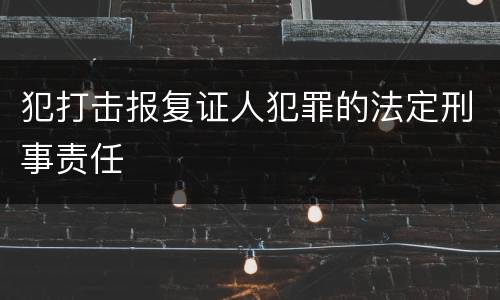 犯打击报复证人犯罪的法定刑事责任