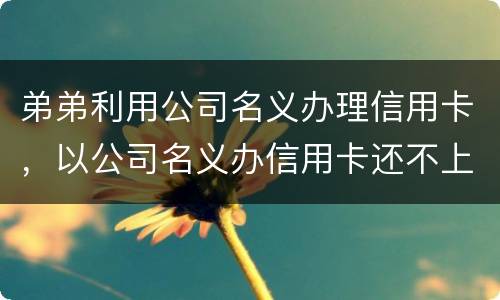 弟弟利用公司名义办理信用卡，以公司名义办信用卡还不上怎么办