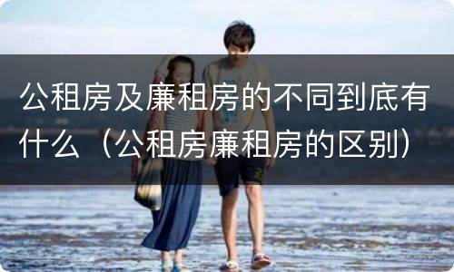 公租房及廉租房的不同到底有什么（公租房廉租房的区别）