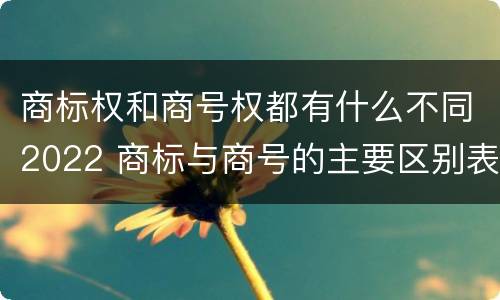 商标权和商号权都有什么不同2022 商标与商号的主要区别表现