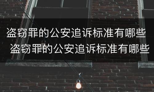 盗窃罪的公安追诉标准有哪些 盗窃罪的公安追诉标准有哪些内容
