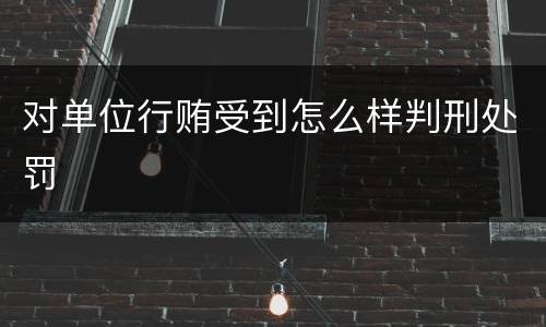 对单位行贿受到怎么样判刑处罚