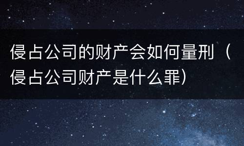 侵占公司的财产会如何量刑（侵占公司财产是什么罪）