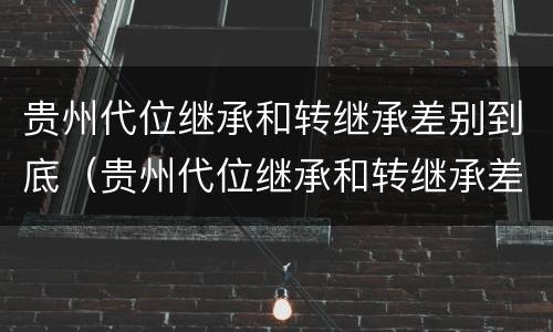 贵州代位继承和转继承差别到底（贵州代位继承和转继承差别到底有多大）