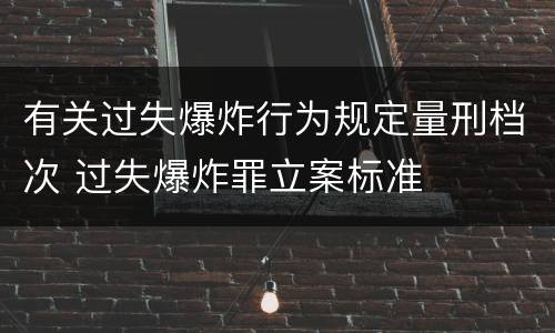 有关过失爆炸行为规定量刑档次 过失爆炸罪立案标准