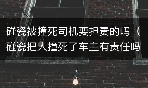 碰瓷被撞死司机要担责的吗（碰瓷把人撞死了车主有责任吗）