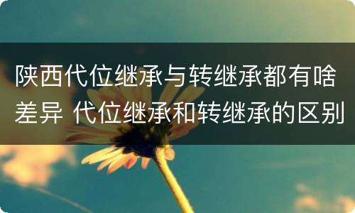 陕西代位继承与转继承都有啥差异 代位继承和转继承的区别和联系