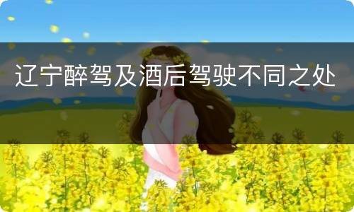 辽宁醉驾及酒后驾驶不同之处