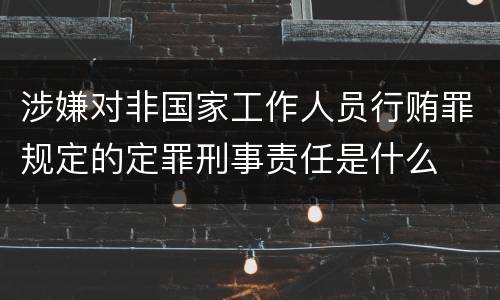 涉嫌对非国家工作人员行贿罪规定的定罪刑事责任是什么